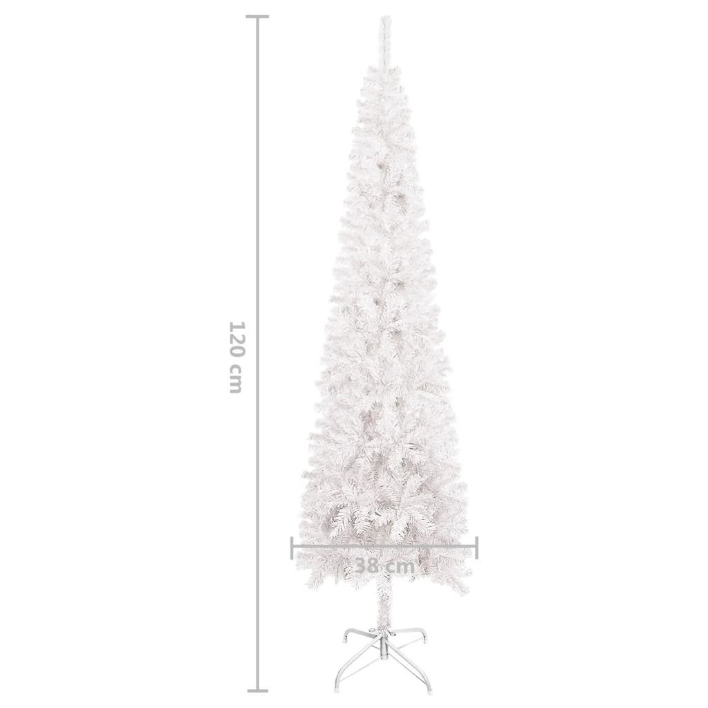 Slim Christmas Tree with LEDs White 120 cm