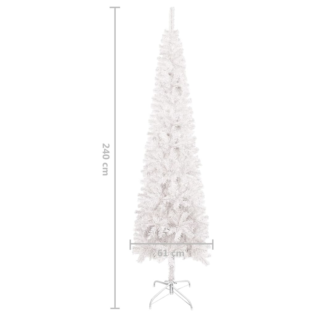 Slim Christmas Tree with LEDs White 240 cm