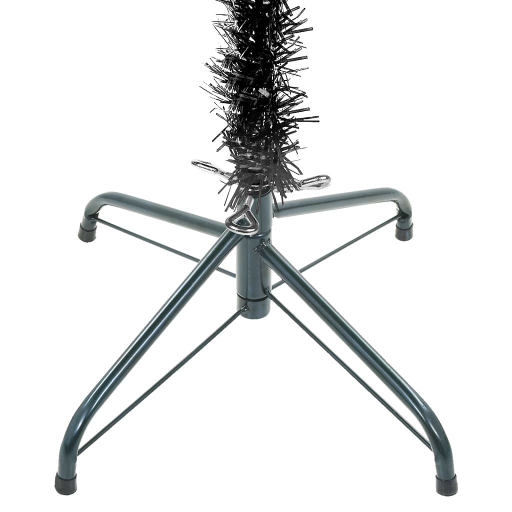 Slim Pre-lit Christmas Tree Black 150 cm
