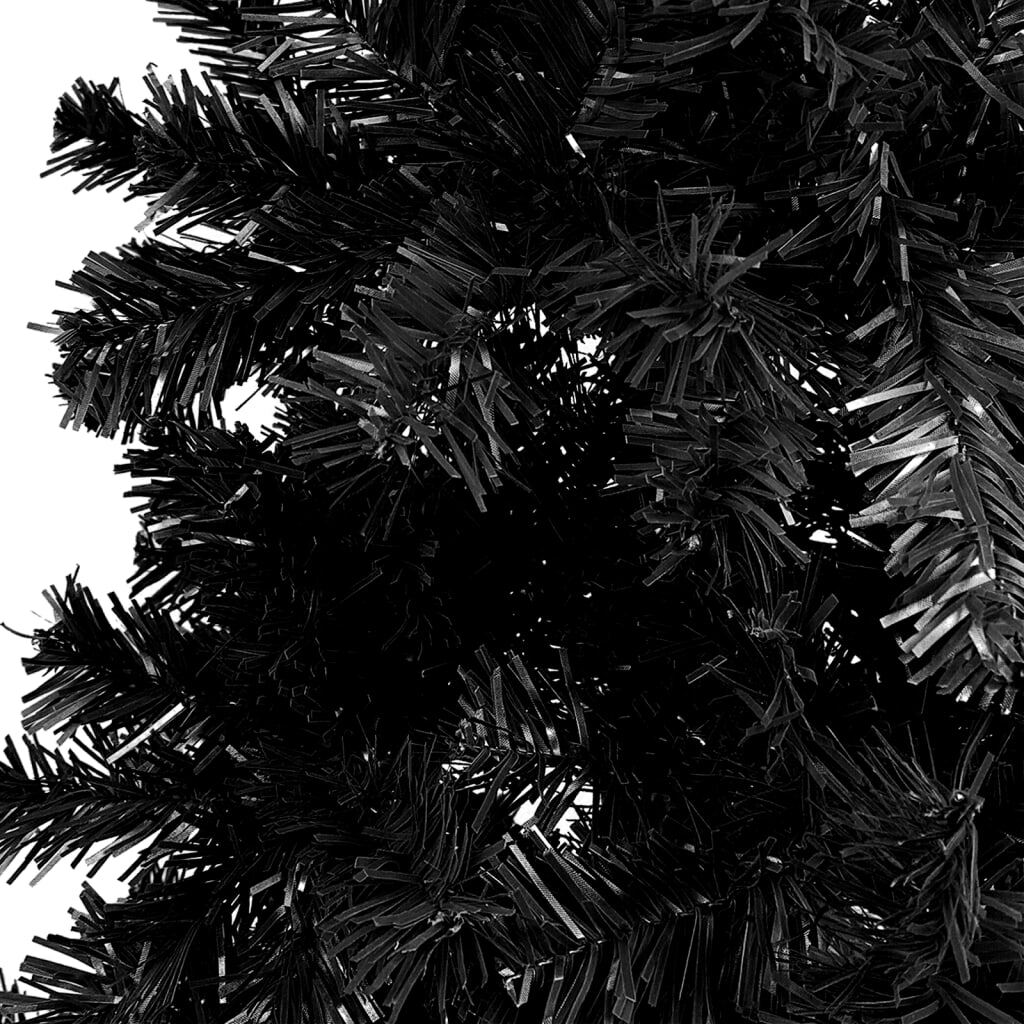 Slim Pre-lit Christmas Tree Black 180 cm