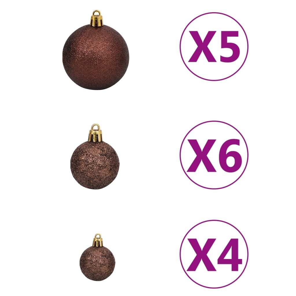 Slim Christmas Tree with LEDs&Ball Set White 150 cm