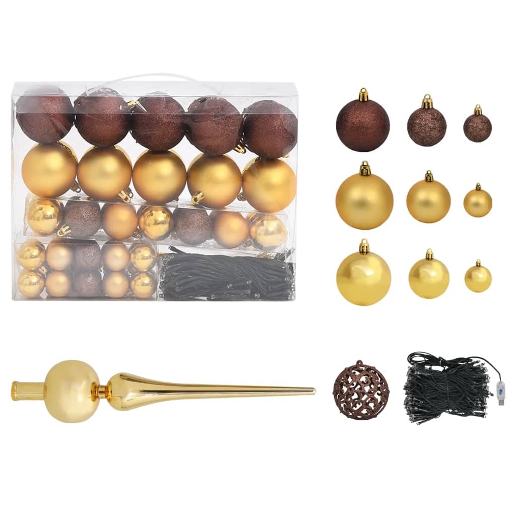Slim Christmas Tree with LEDs&Ball Set Silver 150 cm
