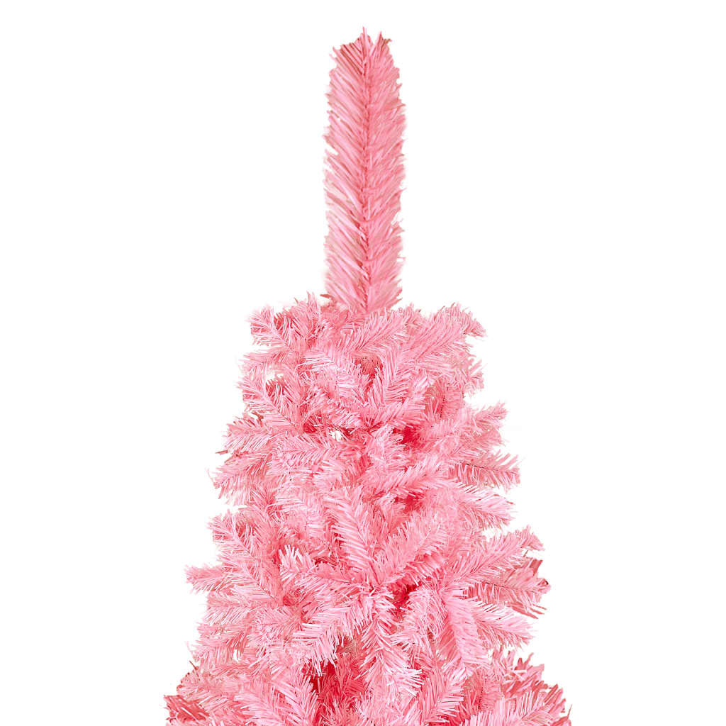 Slim Christmas Tree with LEDs&Ball Set Pink 120 cm