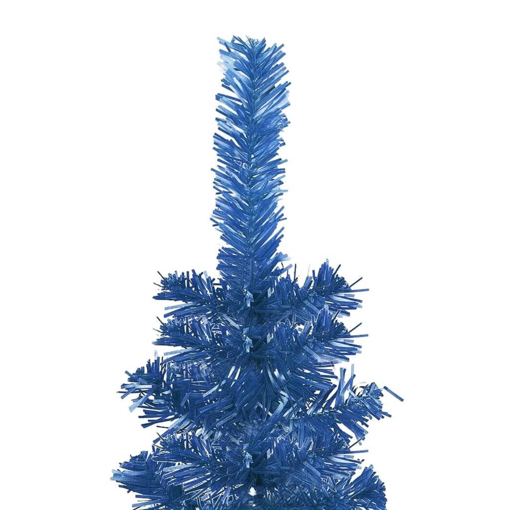 Slim Pre-lit Christmas Tree with Ball Set Blue 210 cm