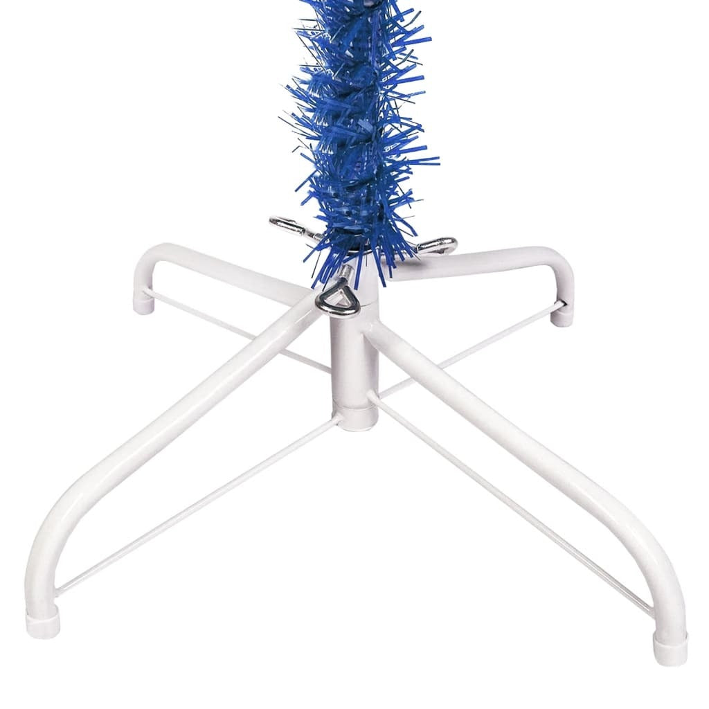 Slim Pre-lit Christmas Tree with Ball Set Blue 210 cm