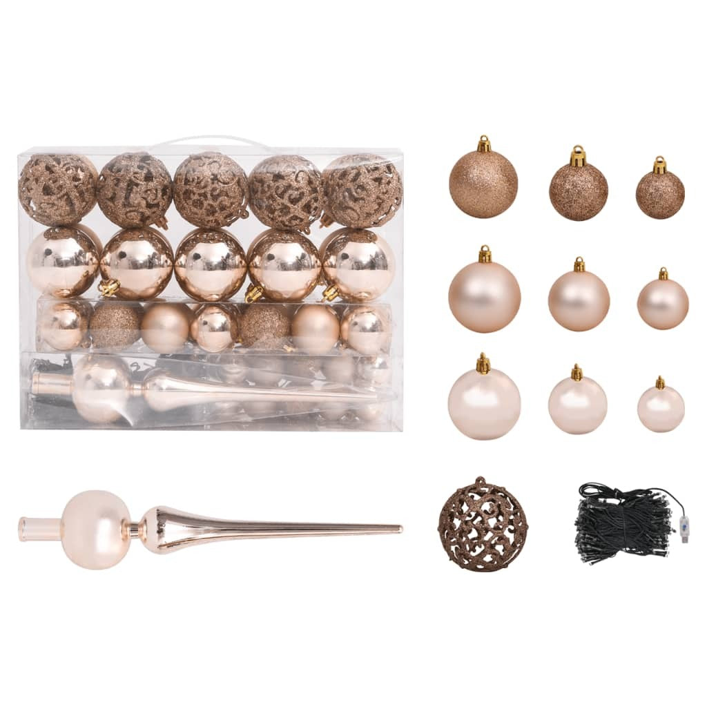 Slim Christmas Tree with LEDs&Ball Set Silver 150 cm