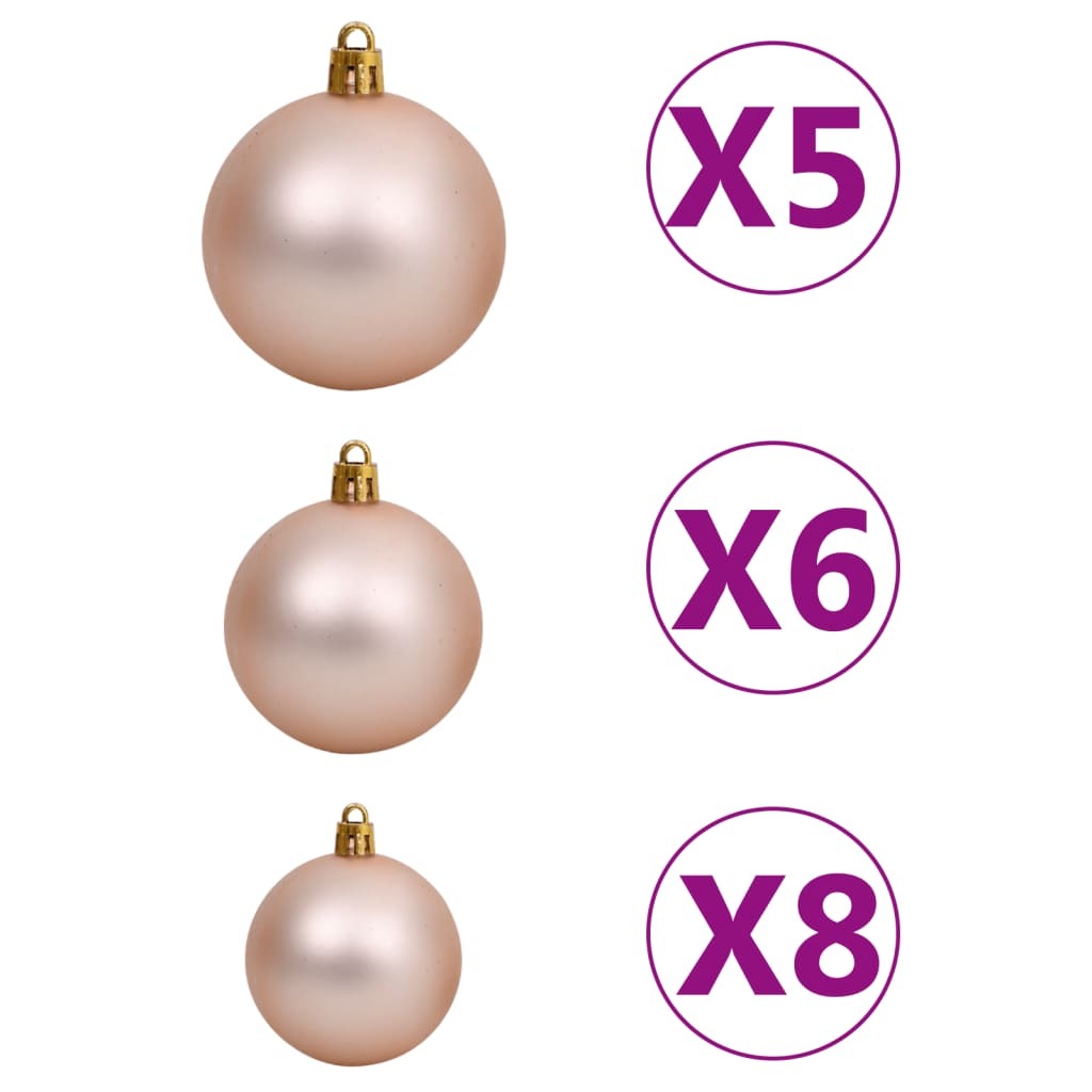 Slim Christmas Tree with LEDs&Ball Set 210 cm Silver