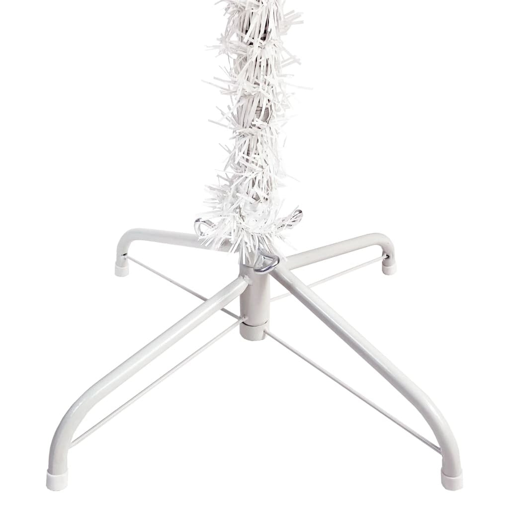 Slim Christmas Tree with LEDs&Ball Set White 150 cm