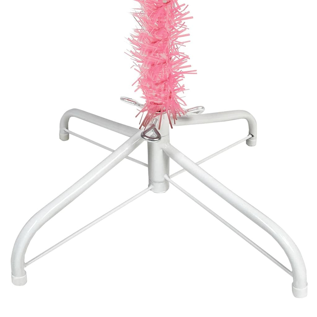 Slim Christmas Tree with LEDs&Ball Set Pink 150 cm