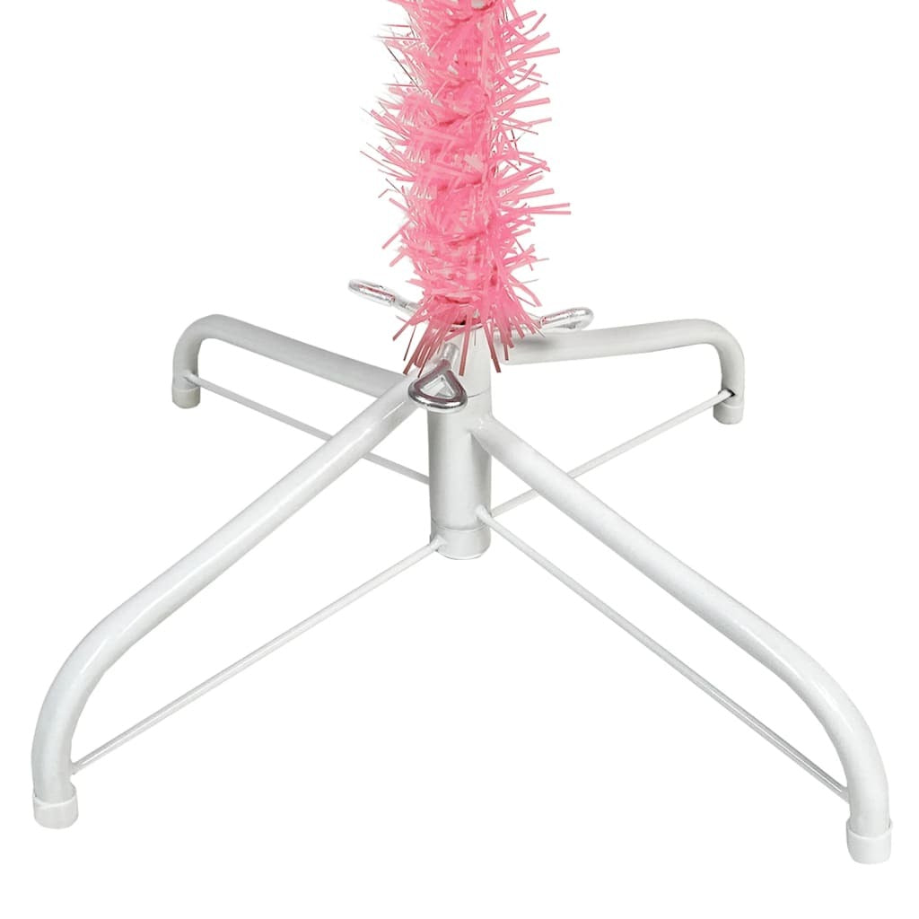 Slim Christmas Tree with LEDs&Ball Set Pink 180 cm