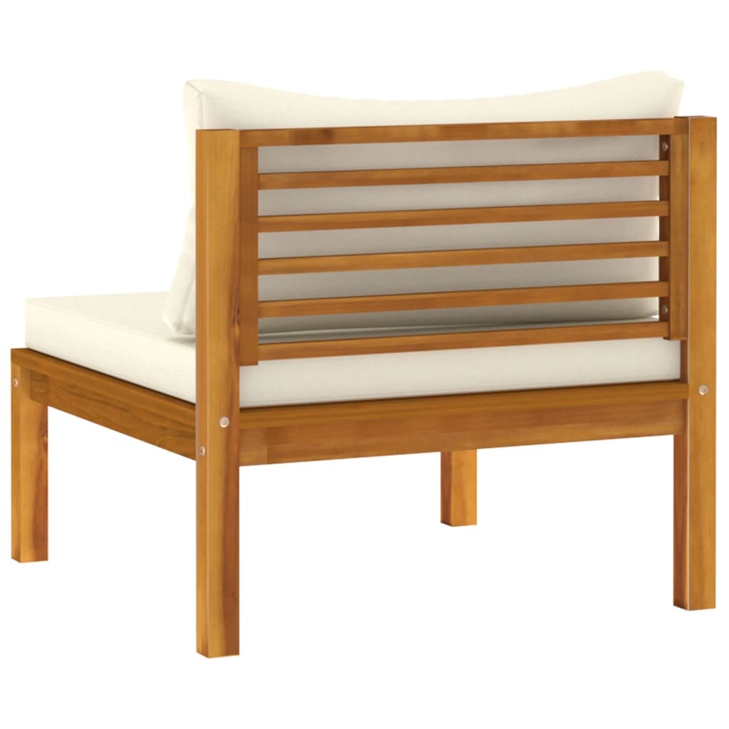 5 Piece Garden Lounge Set with Cream Cushion Solid Acacia Wood