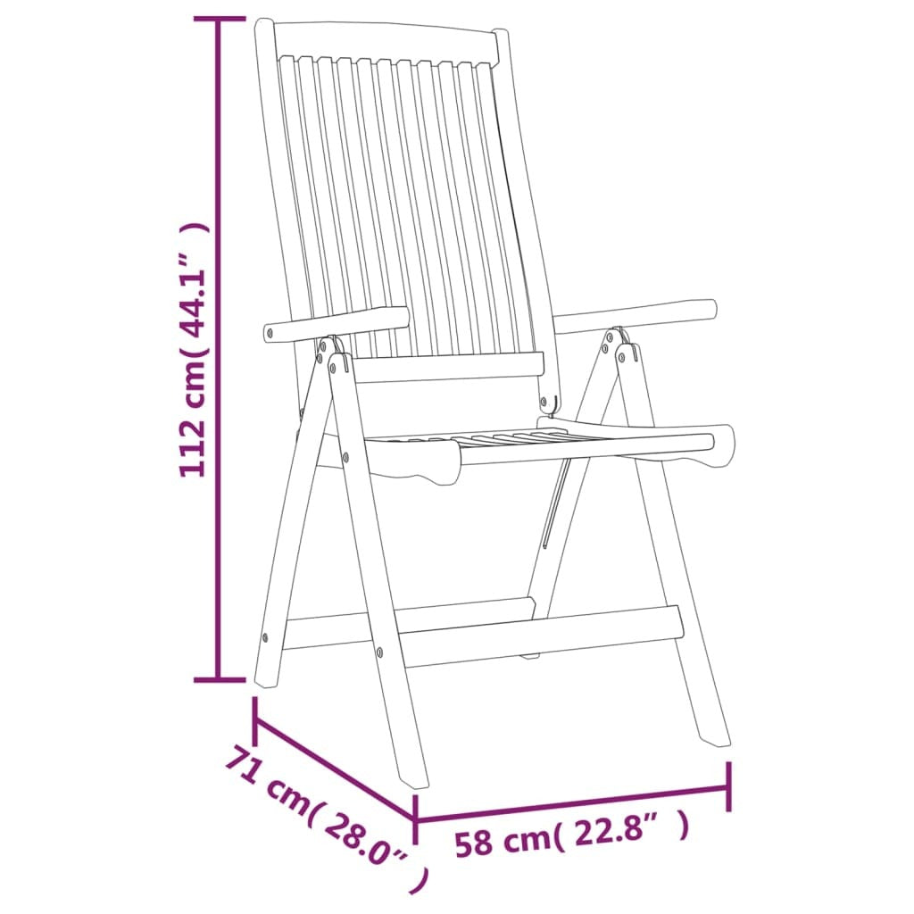 Folding Garden Chairs Set of 6 Solid Eucalyptus Wood Outdoor Patio Natural