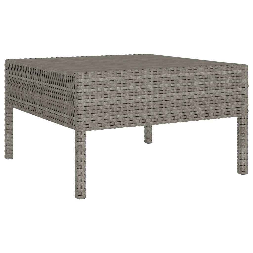 Poly Rattan 6 Piece Garden Patio Lounge Set Cushions Grey