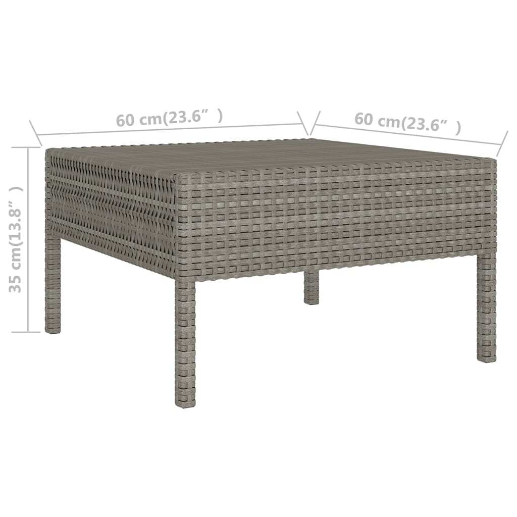 Poly Rattan 6 Piece Garden Patio Lounge Set Cushions Grey