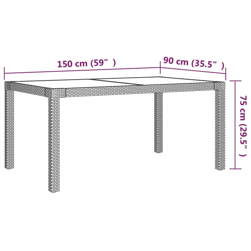 5 Piece Outdoor Dining Set with Cushions Poly Rattan Grey