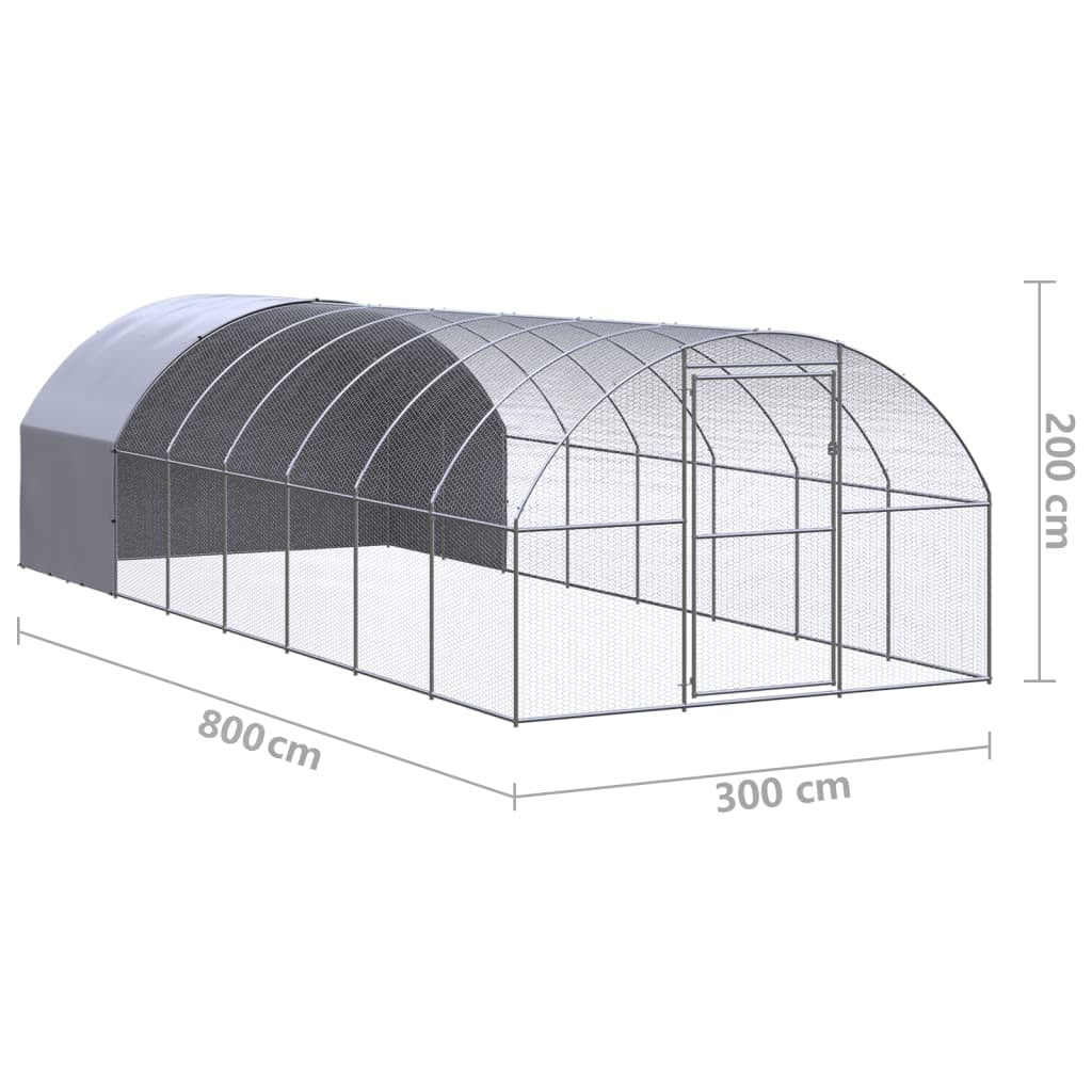 Outdoor Chicken Coop Run Hen House Poultry Enclosure Galvanised Steel