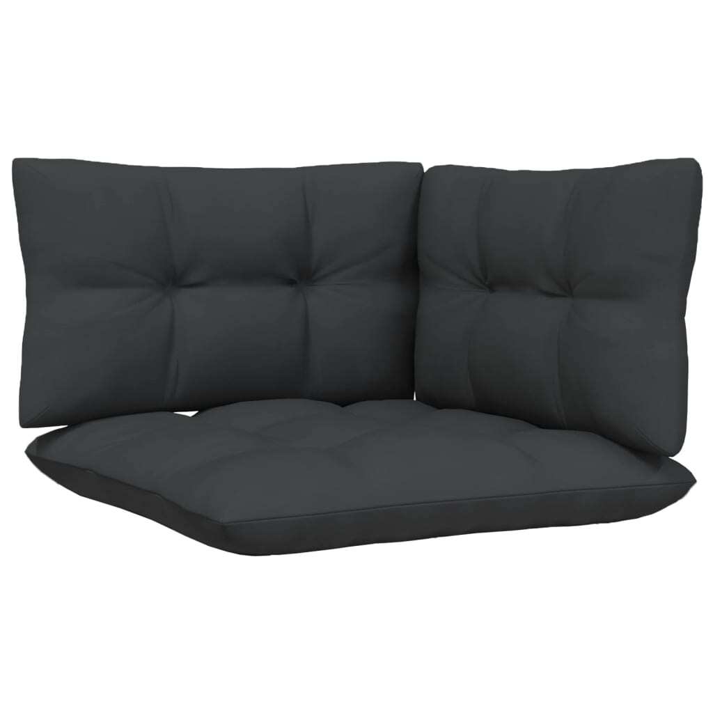 6 Piece Garden Lounge Set with Cushions Solid Pinewood Sofa Patio Anthracite