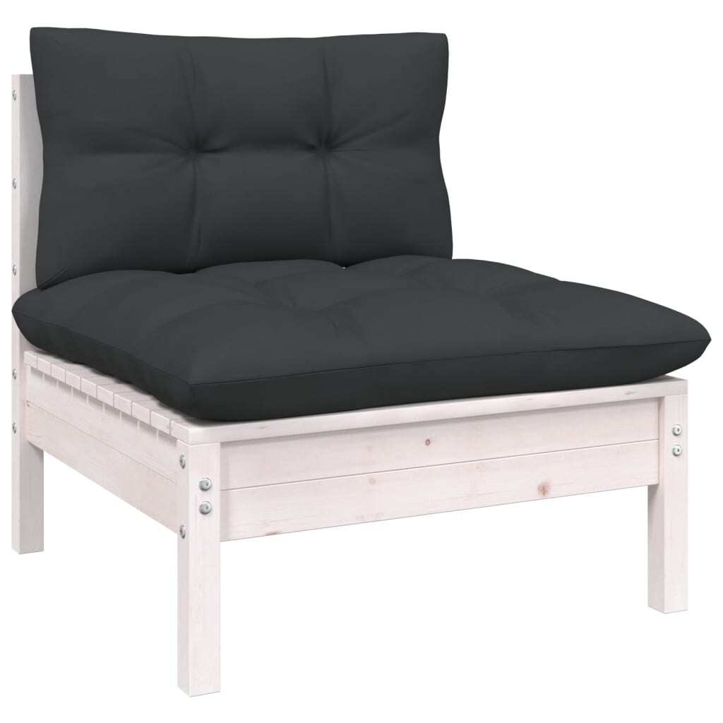 7 Piece Garden Lounge Set with Cushions Sofa Outdoor Solid Pinewood White