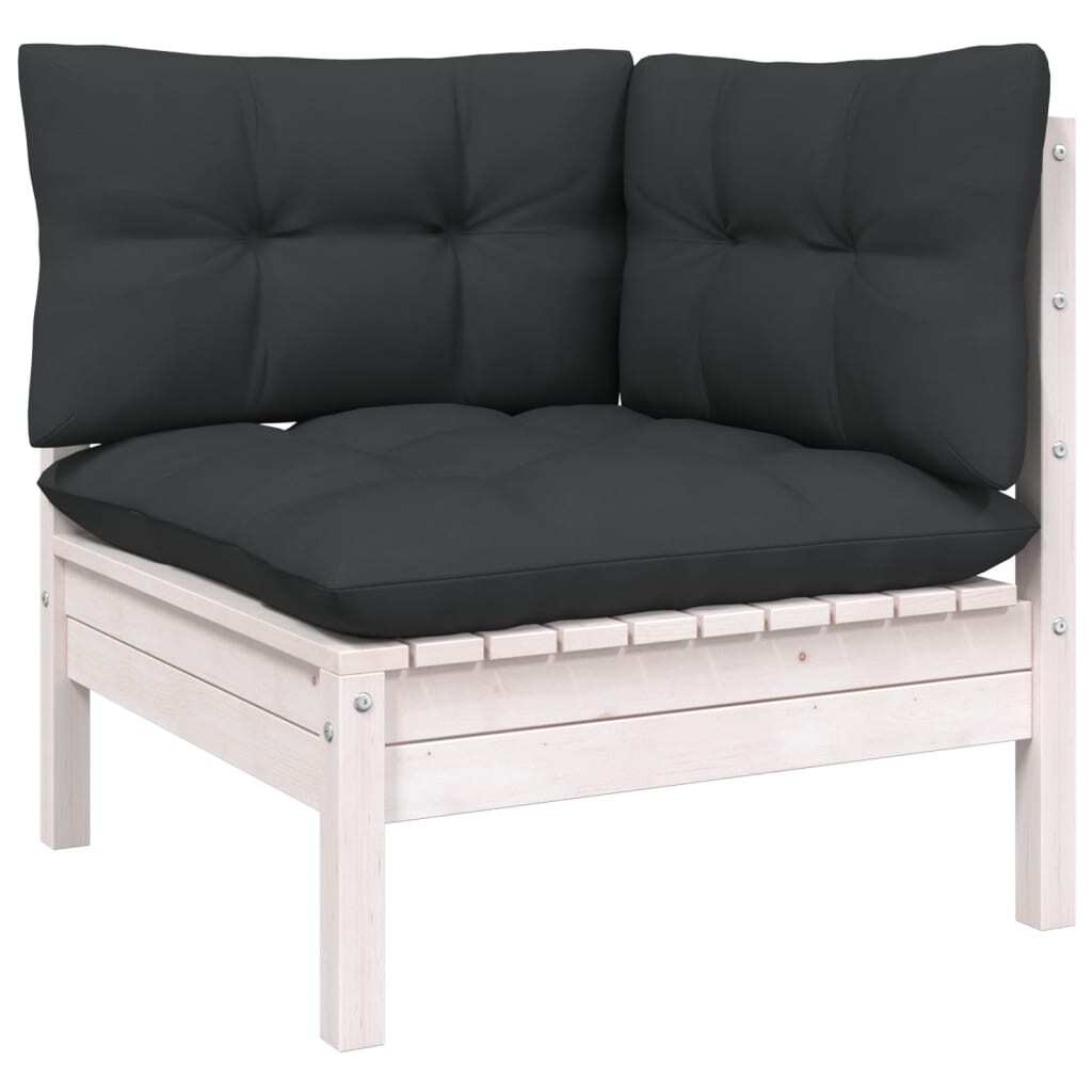 7 Piece Garden Lounge Set with Cushions Sofa Outdoor Solid Pinewood White