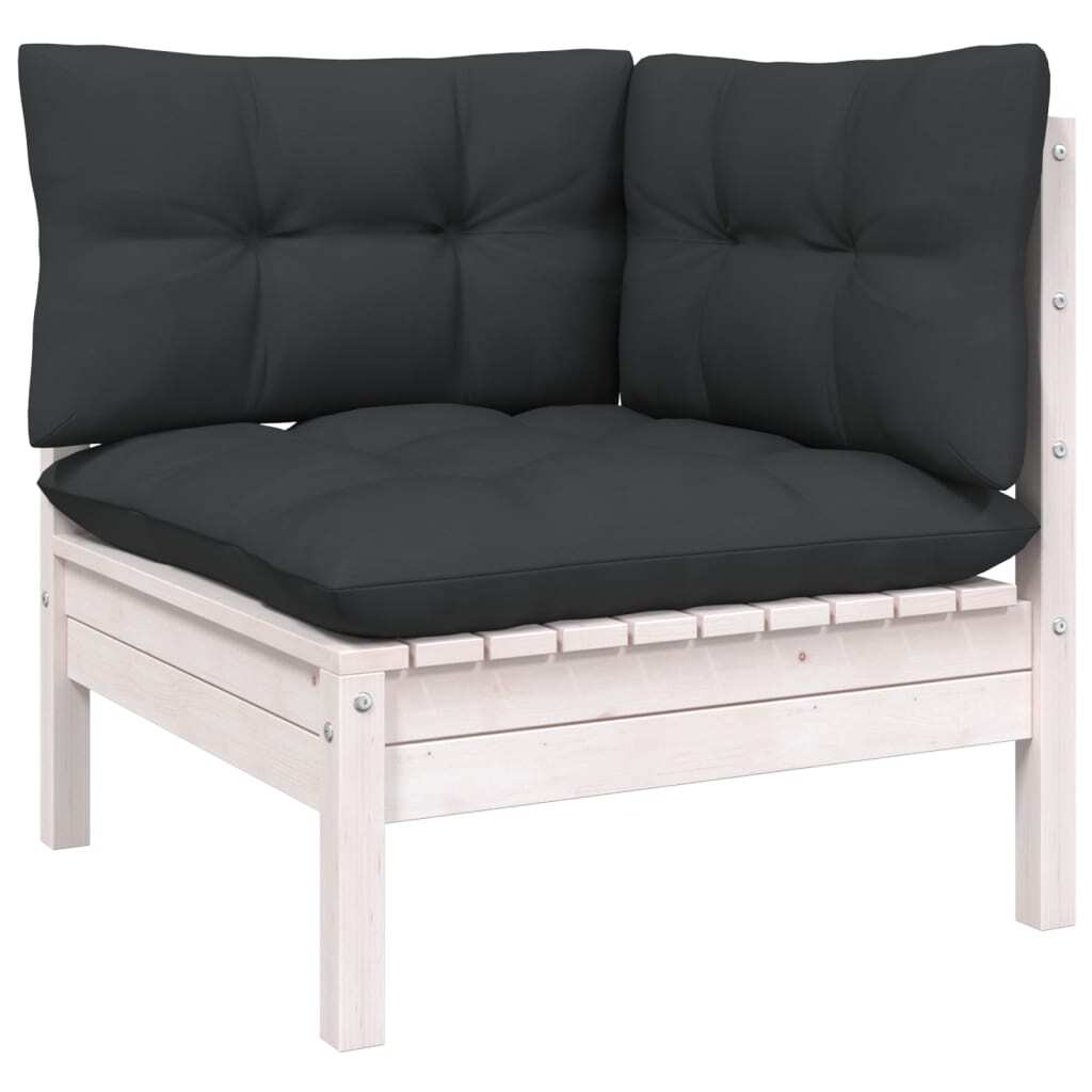 8 Piece Garden Lounge Set with Cushions Sofa Outdoor Solid Pinewood White