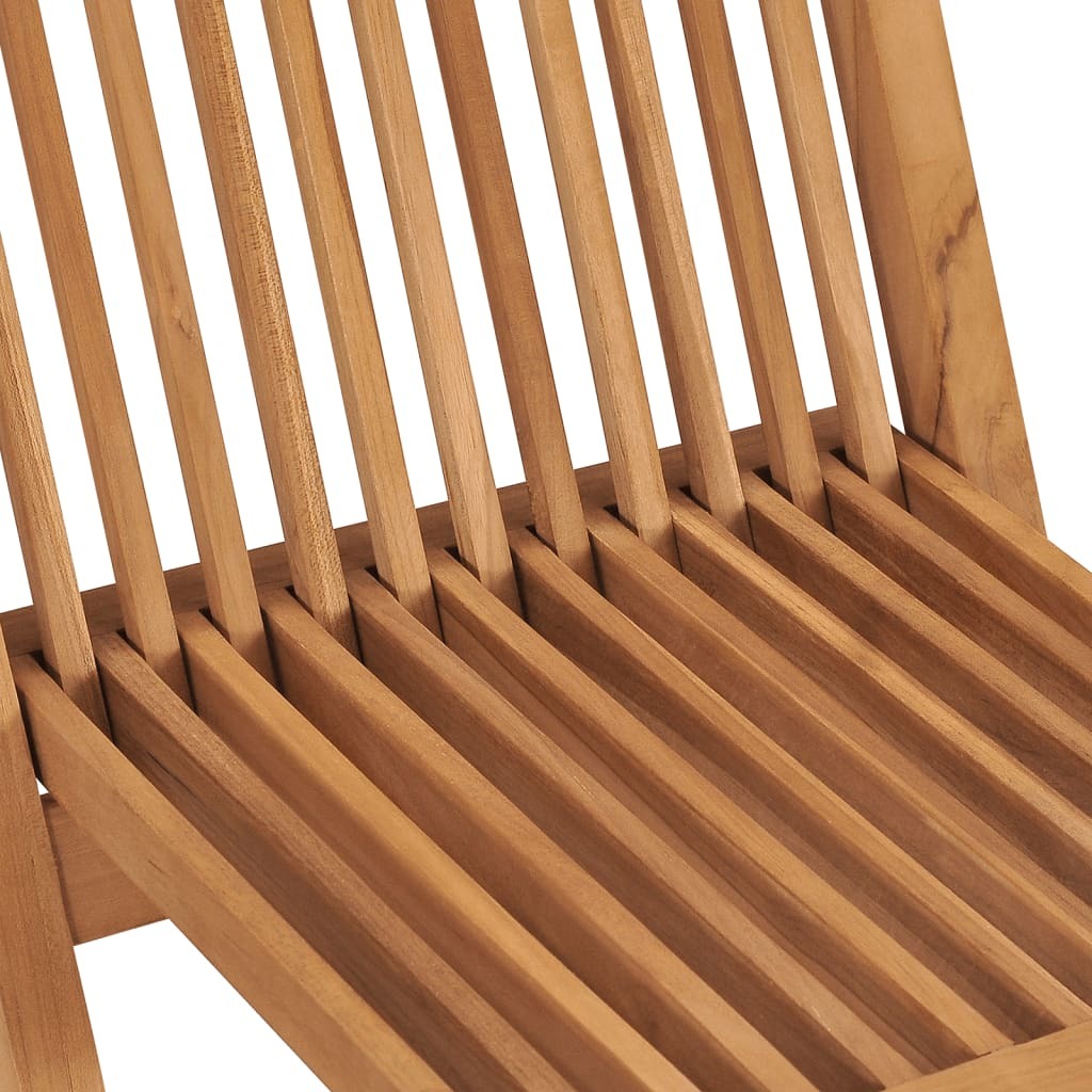 Folding Garden Chairs Set of 6 Solid Teak Wood Outdoor Patio Seat Natural