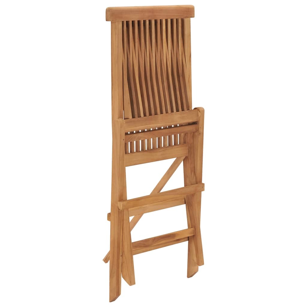 Folding Garden Chairs Set of 6 Solid Teak Wood Outdoor Patio Seat Natural