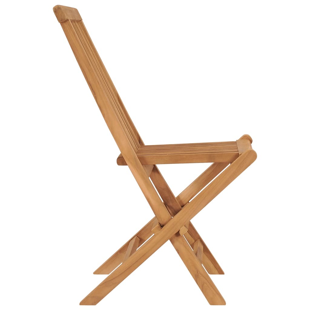 Folding Garden Chairs Set of 6 Solid Teak Wood Outdoor Patio Seat Natural