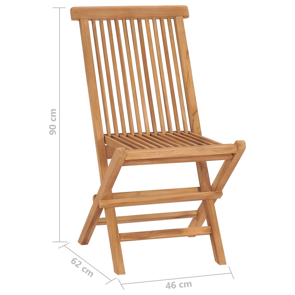 Folding Garden Chairs Set of 8 Solid Teak Wood Outdoor Patio Seat Natural