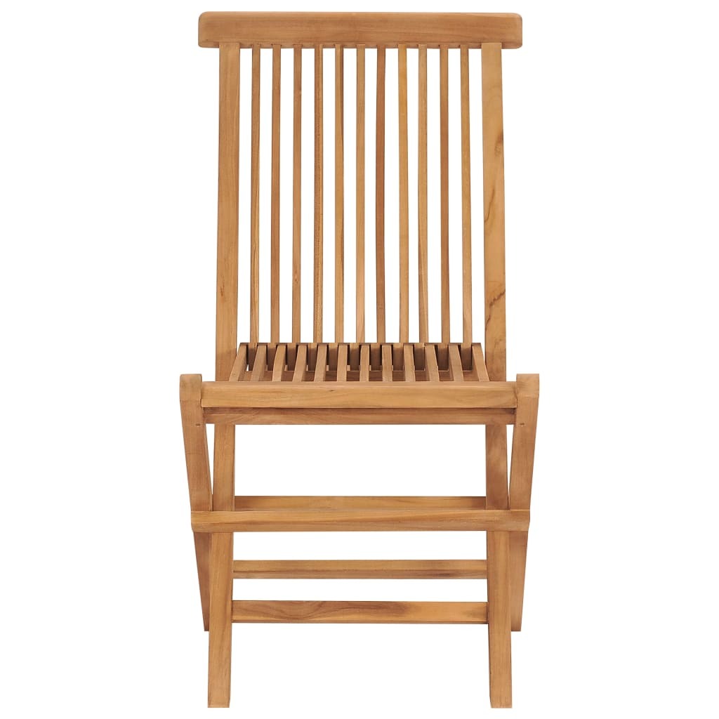 Folding Garden Chairs Set of 8 Solid Teak Wood Outdoor Patio Seat Natural