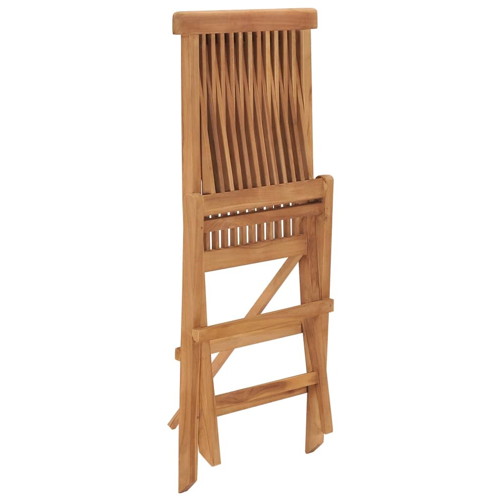 Folding Garden Chairs Set of 8 Solid Teak Wood Outdoor Patio Seat Natural