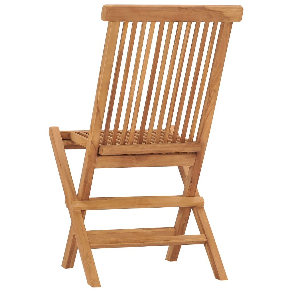Folding Garden Chairs Set of 8 Solid Teak Wood Outdoor Patio Seat Natural