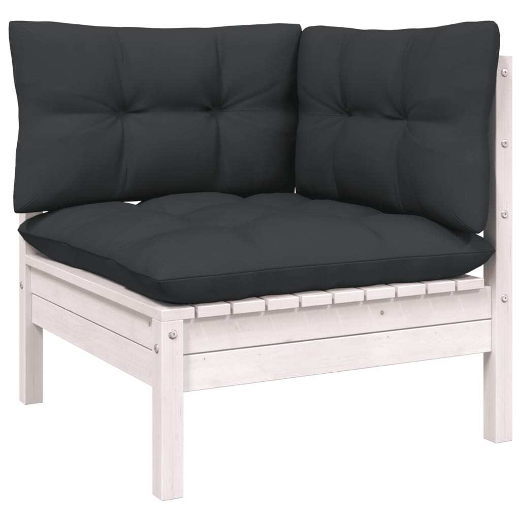 7 Piece Garden Lounge Set with Cushions Sofa Outdoor Solid Pinewood White