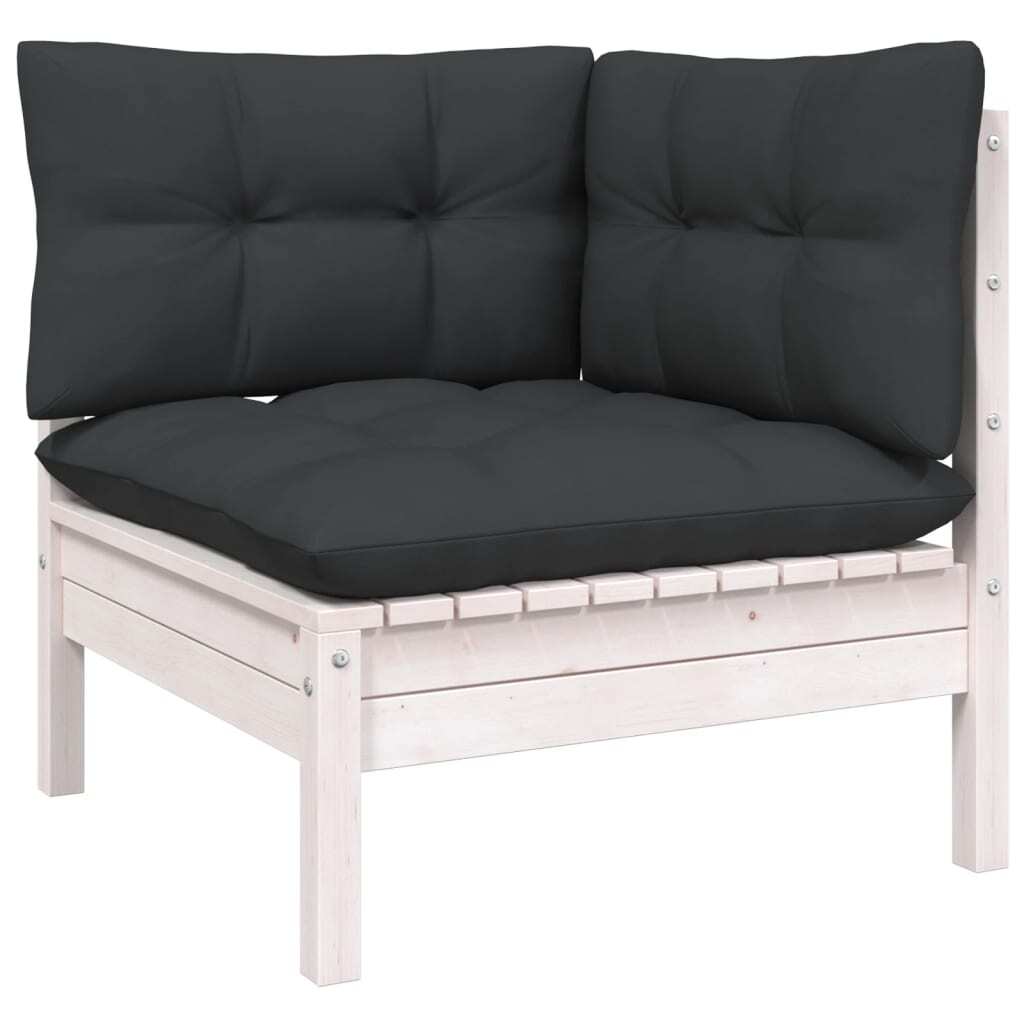 8 Piece Garden Lounge Set with Cushions Sofa Outdoor Solid Pinewood White