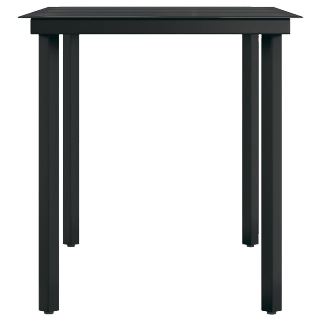 Powder-Coated Steel 5 Piece Outdoor Dining Set Black Water-Resistant