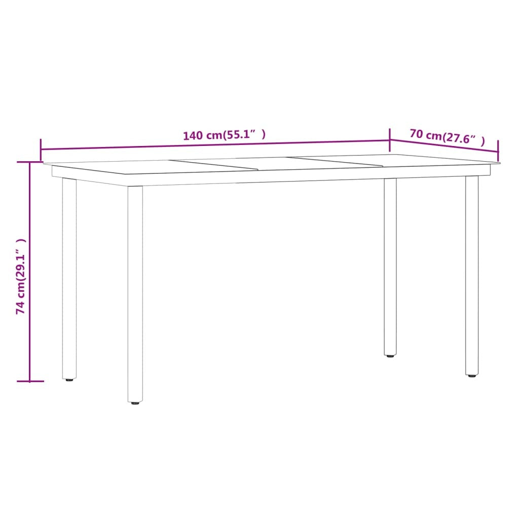 Powder-Coated Steel 5 Piece Outdoor Dining Set Black Water-Resistant