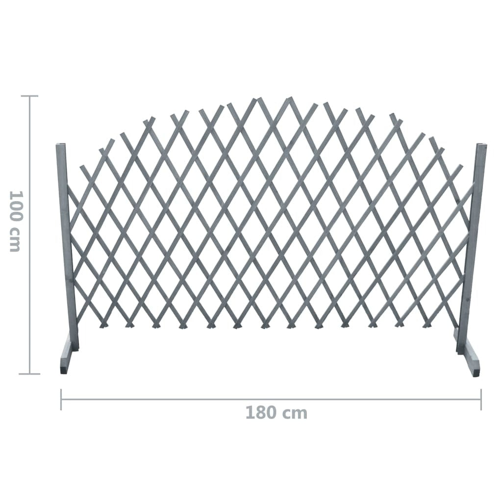 Trellis Fence Solid Firwood Expandable 1.8x1m Garden Privacy Panel Grey