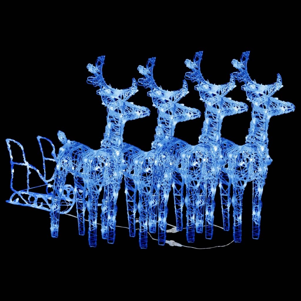 Reindeers & Sleigh Christmas Decoration 240 LEDs Acrylic