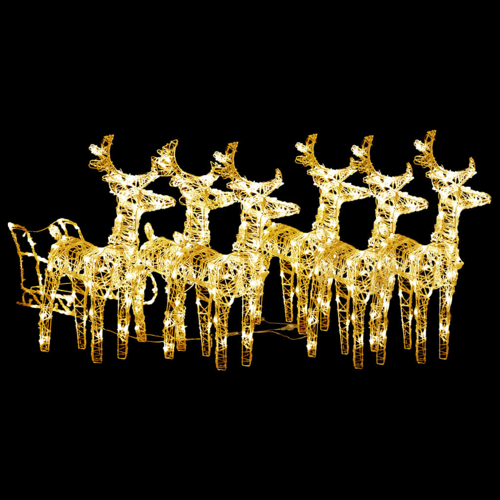 Reindeers & Sleigh Christmas Decoration 320 LEDs Acrylic