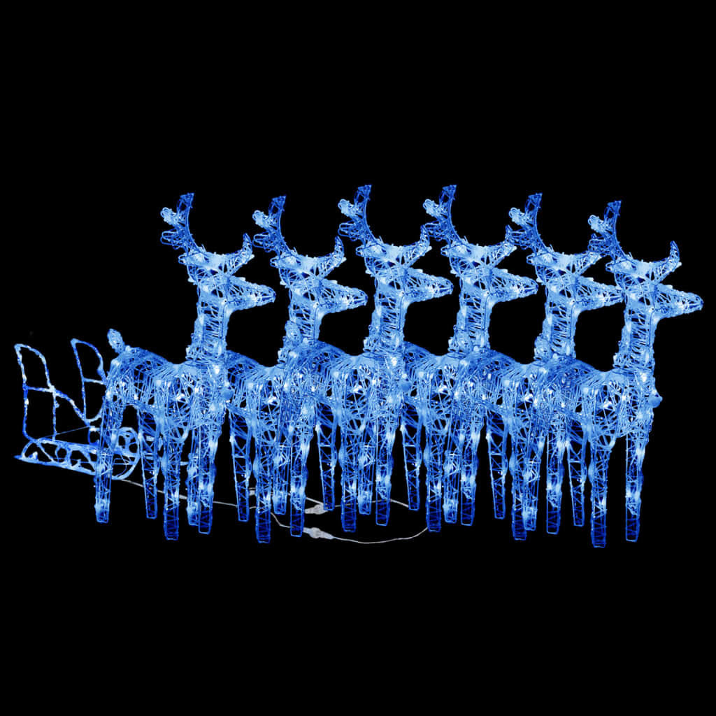 Reindeers & Sleigh Christmas Decoration 320 LEDs Acrylic