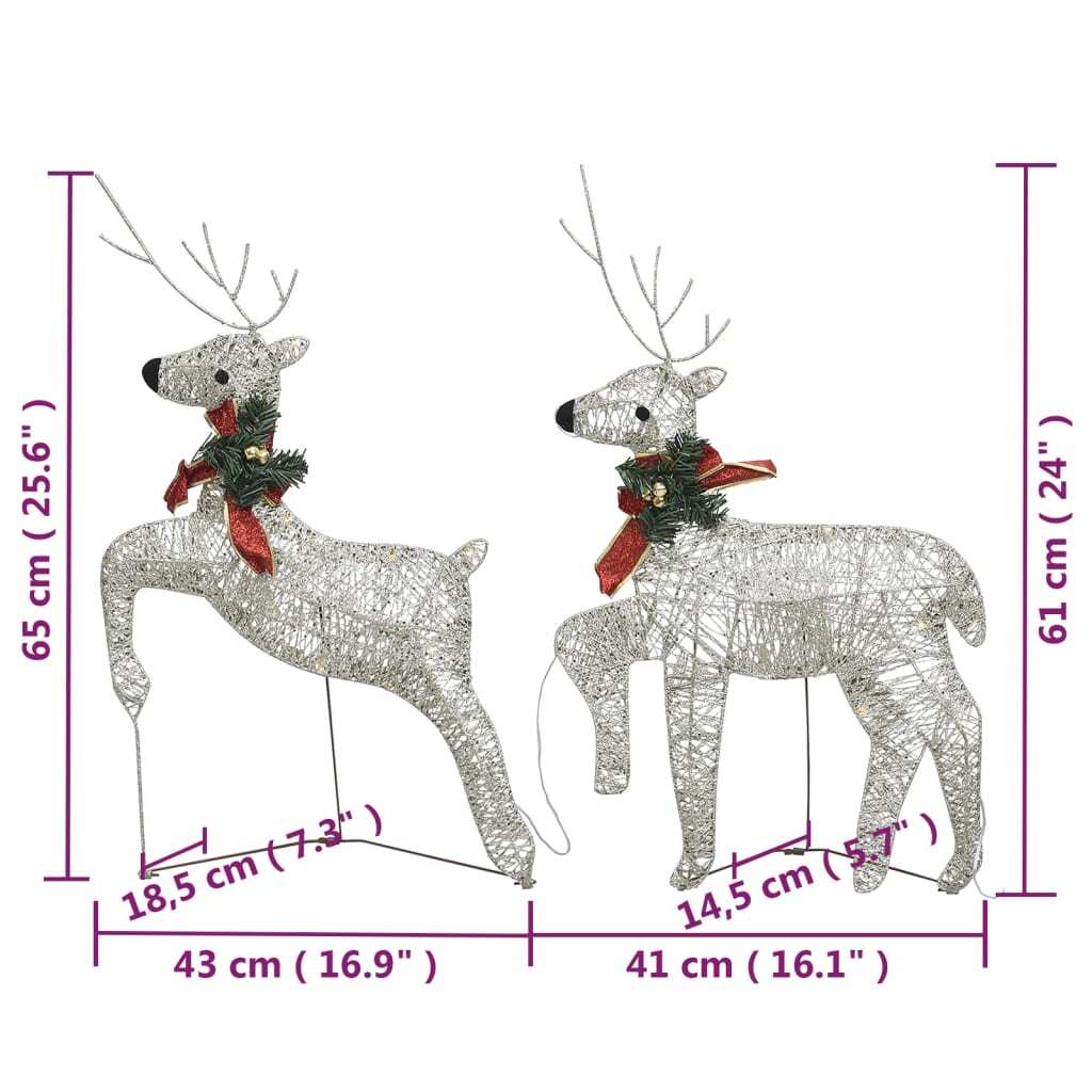 Reindeer & Sleigh Christmas Decoration 100 LEDs Outdoor Gold