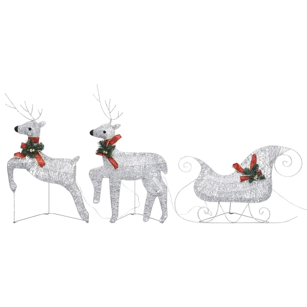 Reindeer & Sleigh Christmas Decoration 100 LEDs Outdoor Silver
