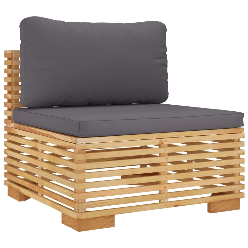 3 Piece Garden Lounge Set with Cushions Sofa Table Outdoor Solid Teak Wood