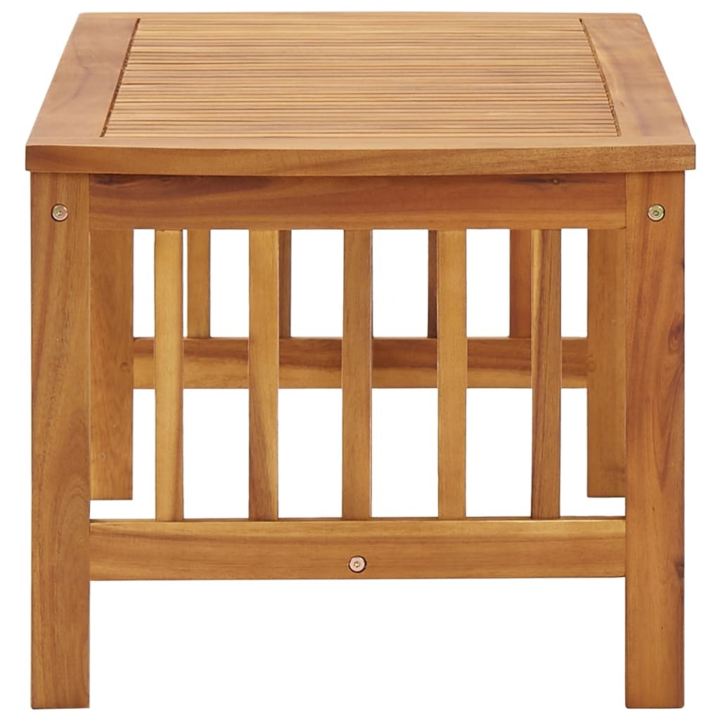 Coffee Table Solid Acacia Wood Slatted Top Oil Finish Living Room 102x50x43cm