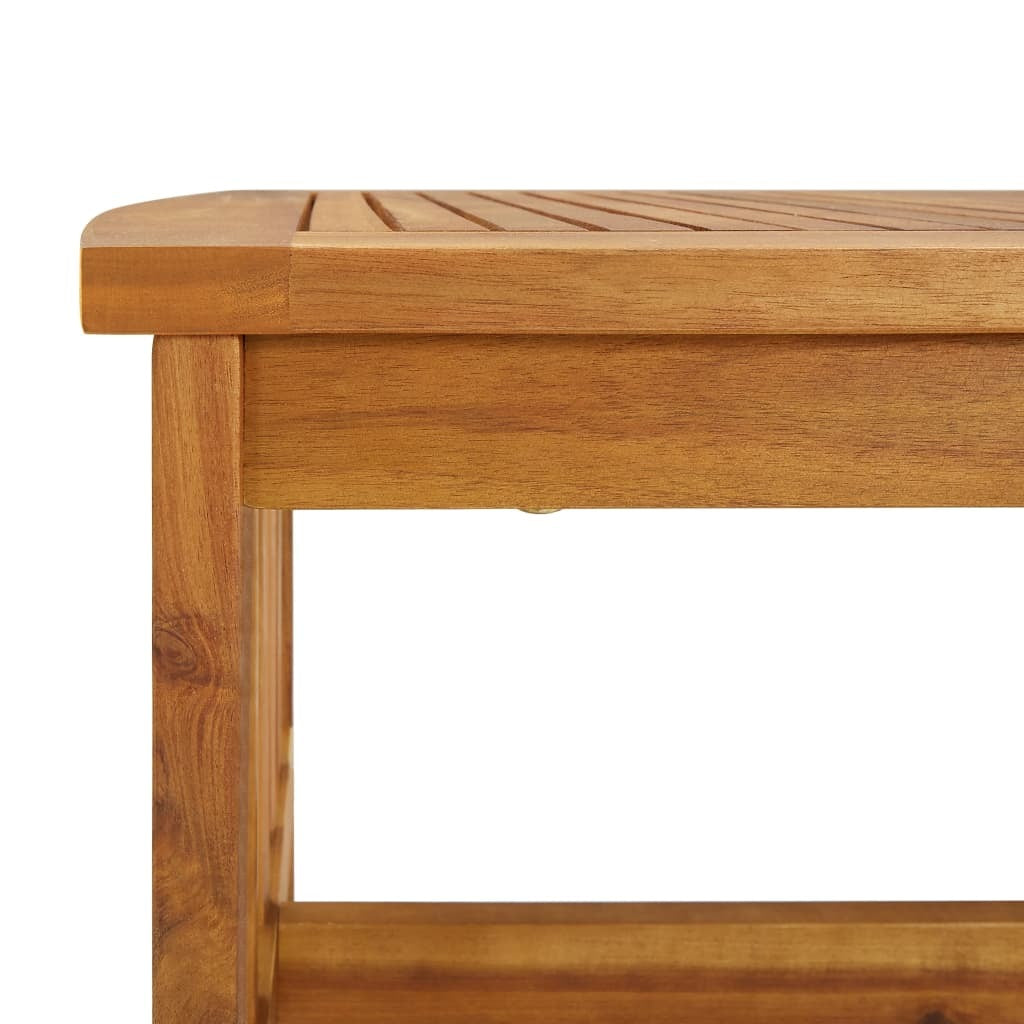 Coffee Table Solid Acacia Wood Slatted Top Oil Finish Living Room 102x50x43cm