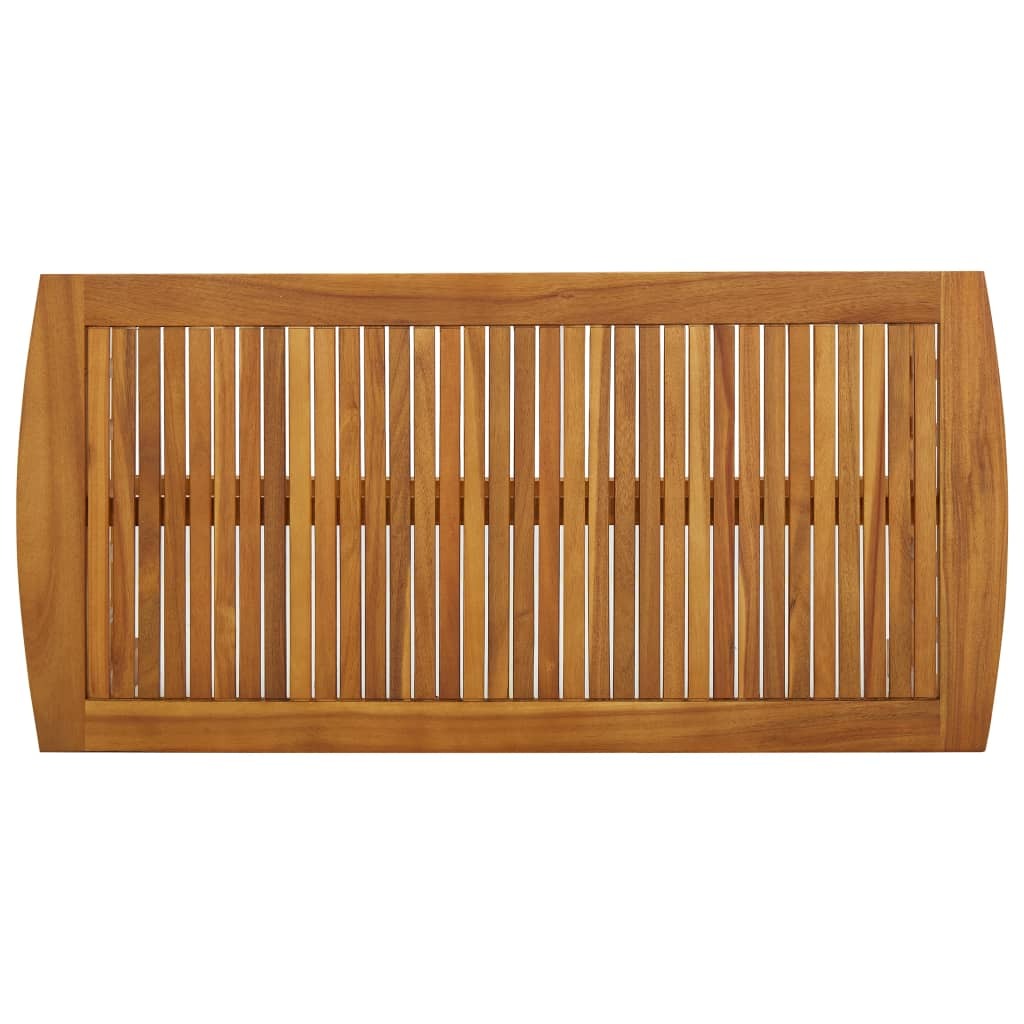 Coffee Table Solid Acacia Wood Slatted Top Oil Finish Living Room 102x50x43cm