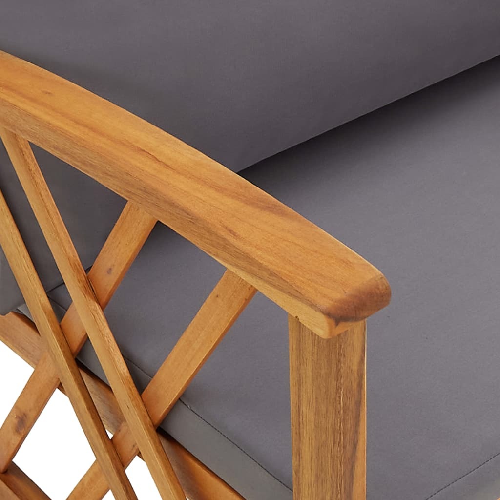 Garden Chairs with Cushions Set of 2 Solid Acacia Wood Outdoor Patio Natural