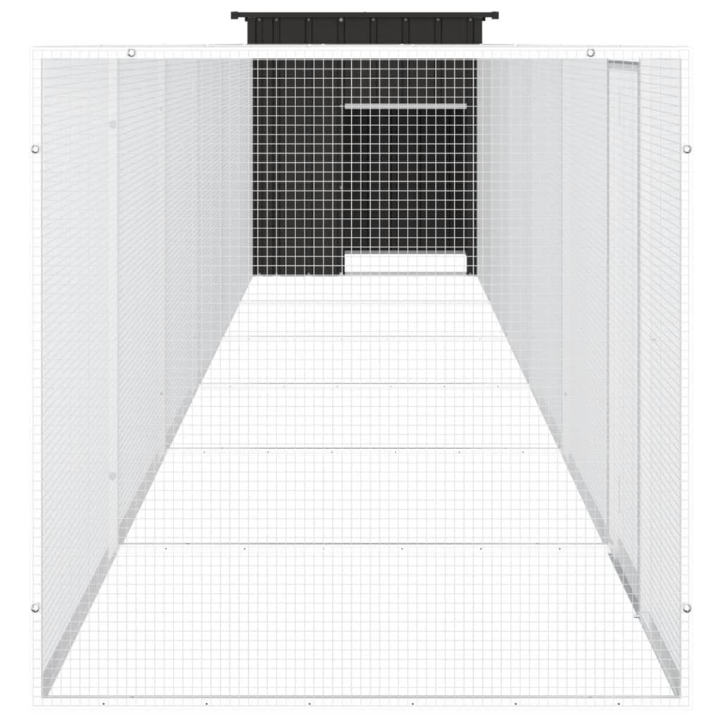Chicken Cage Run Coop Hen House Poultry Enclosure Galvanised Steel Anthracite