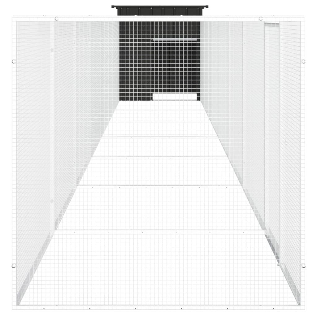 Chicken Cage Run Coop Hen House Poultry Enclosure Galvanised Steel Anthracite