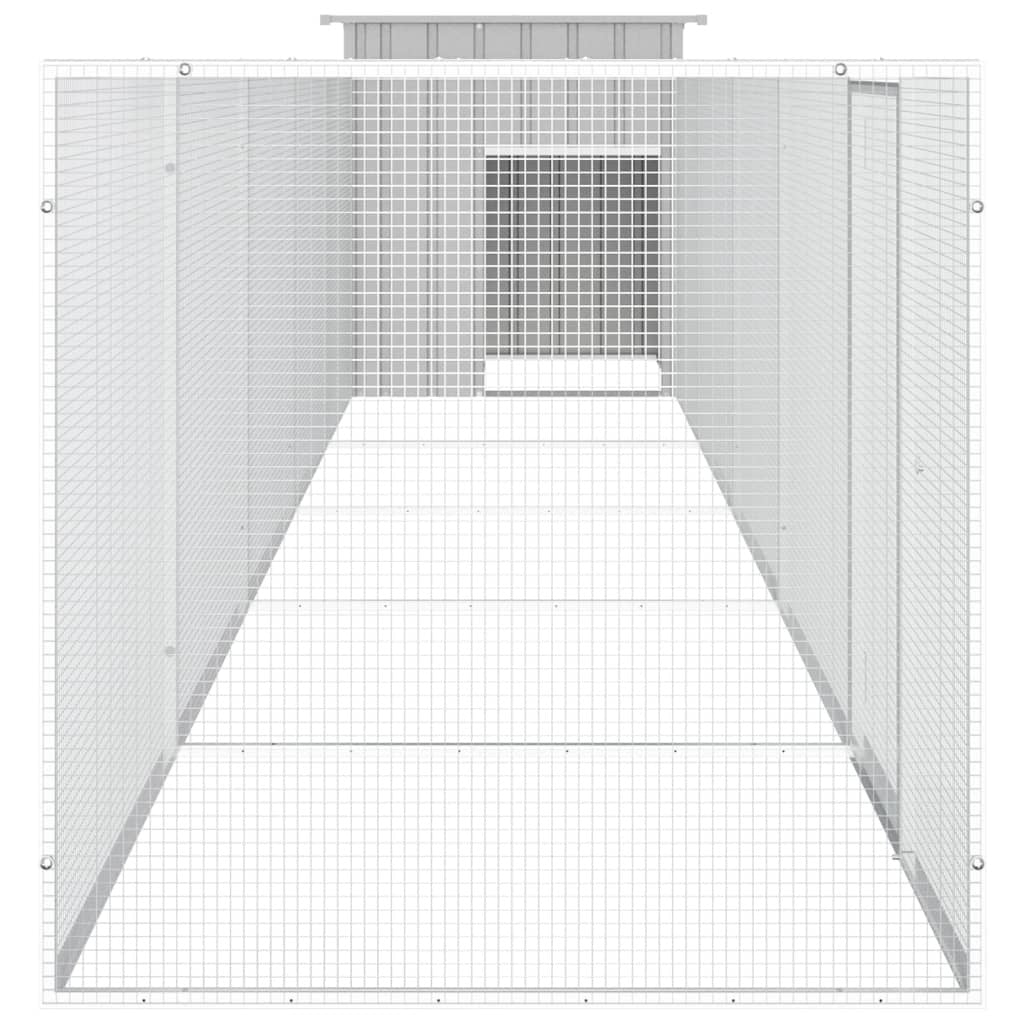 Chicken Cage Run Coop Hen House Poultry Enclosure Galvanised Steel Grey