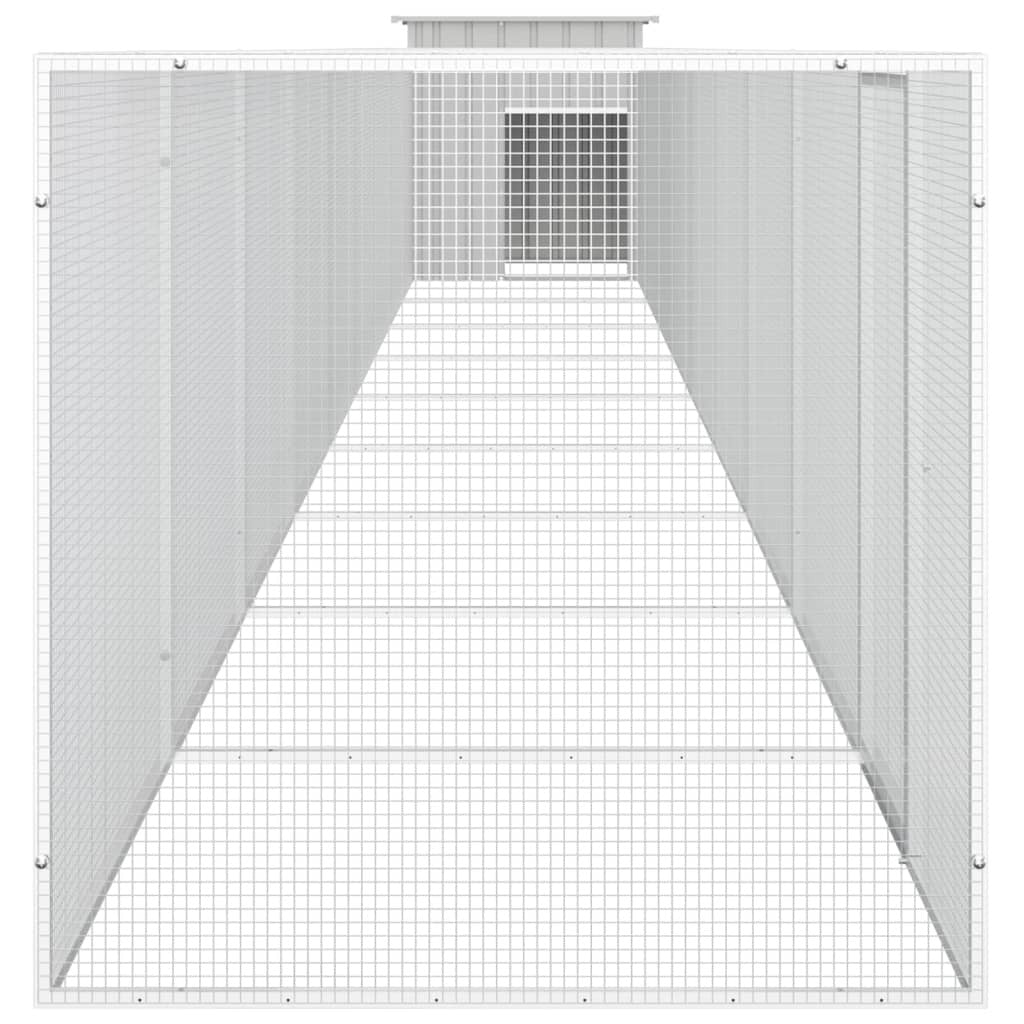 Chicken Cage Run Coop Hen House Poultry Enclosure Galvanised Steel Grey